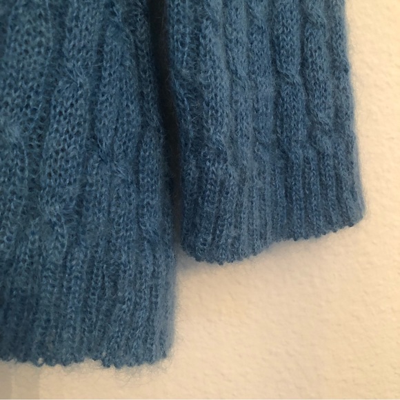 La Ferme Du Mohair French Mohair Cable Knit Sweater Cardigan M - Picture 8 of 11